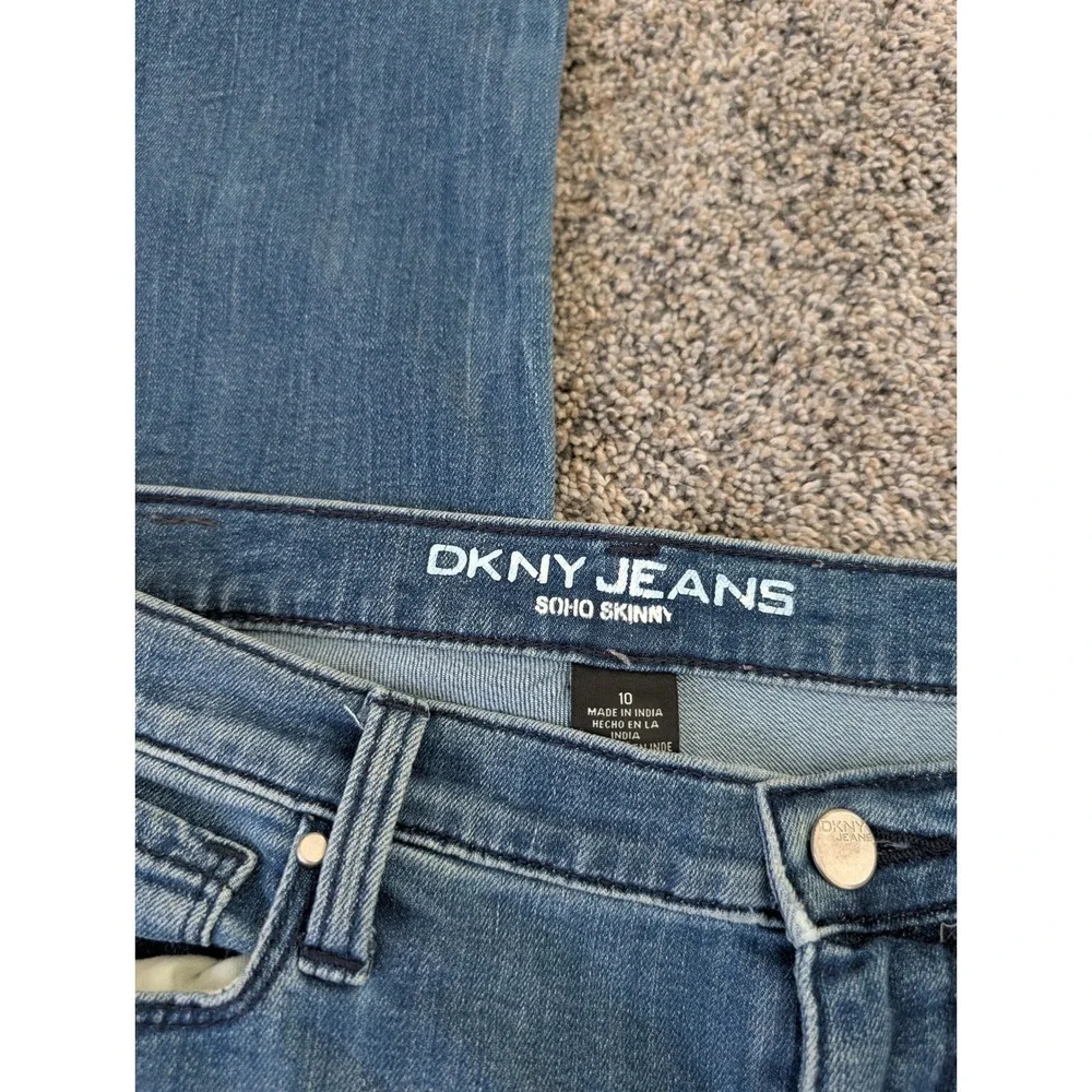 DKNY Jeans‎ Soho Skinny Jeans Women's Personalized Patchwork Detail Denim Pants